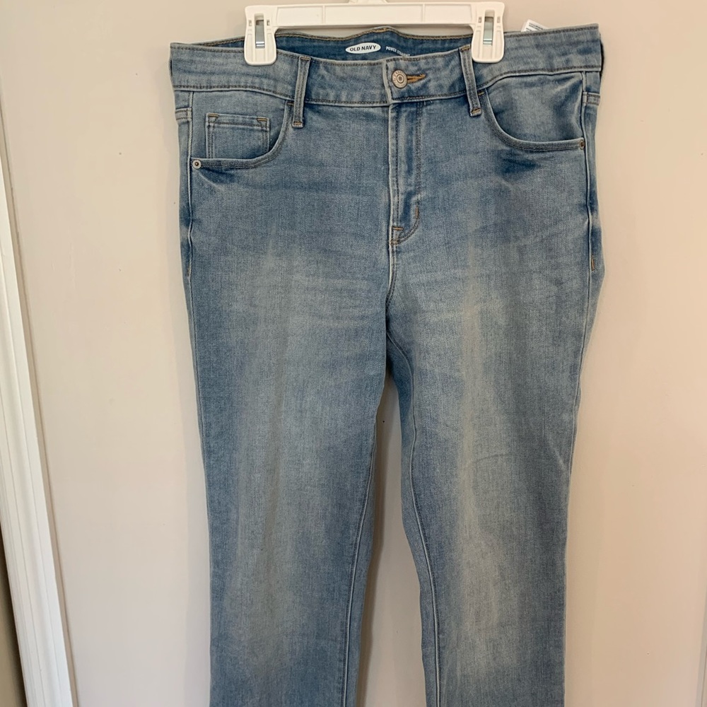 Blue straight leg jeans